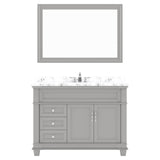 Virtu USA Victoria 48" Single Bath Vanity with White Quartz Top and Round Sink with Matching Mirror - Luxe Bathroom Vanities