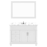 Virtu USA Victoria 48" Single Bath Vanity with White Quartz Top and Round Sink with Matching Mirror - Luxe Bathroom Vanities