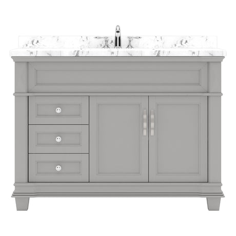 Virtu USA Victoria 48" Single Bath Vanity with White Quartz Top and Square Sink - Luxe Bathroom Vanities