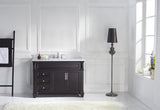 Virtu USA Victoria 48" Single Bath Vanity with White Marble Top and Round Sink