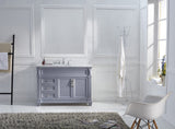 Virtu USA Victoria 48" Single Bath Vanity with White Marble Top and Round Sink