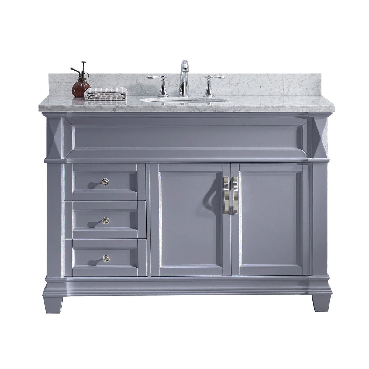 Virtu USA Victoria 48" Single Bath Vanity with Marble Top and Round Sink - Luxe Bathroom Vanities