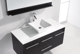 Virtu USA Marsala 48" Single Bath Vanity with White Engineered Stone Top and Square Sink with Brushed Nickel Faucet with Matching Mirror