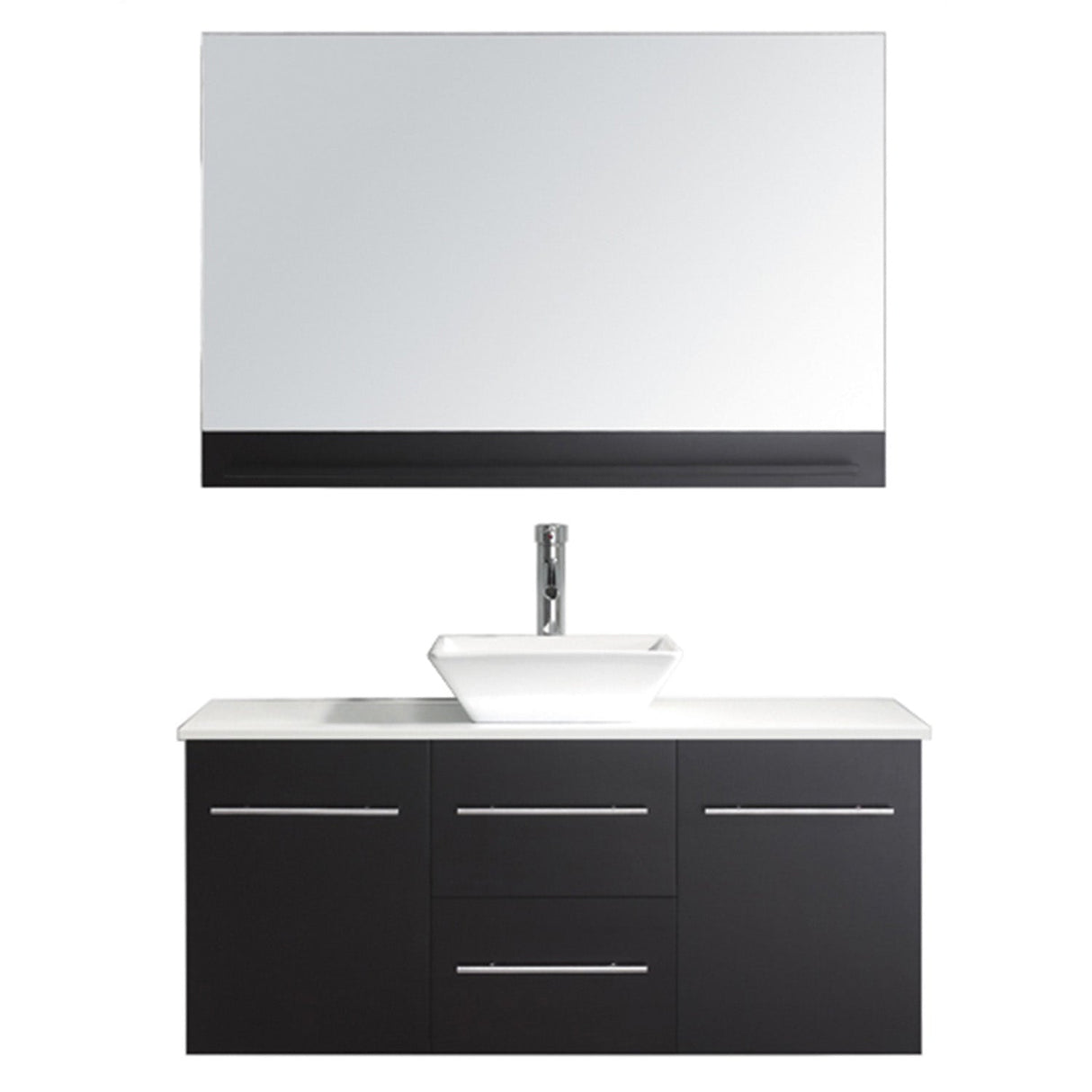 Virtu USA Marsala 48" Single Bath Vanity with White Engineered Stone Top and Square Sink with Brushed Nickel Faucet and Mirror - Luxe Bathroom Vanities Luxury Bathroom Fixtures Bathroom Furniture