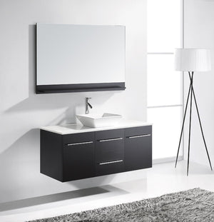 Virtu USA Marsala 48" Single Bath Vanity with White Engineered Stone Top and Square Sink with Matching Mirror
