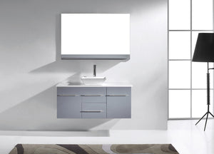 Virtu USA Marsala 48" Single Bath Vanity with White Engineered Stone Top and Square Sink with Matching Mirror
