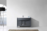 Virtu USA Ava 48" Single Bath Vanity with White Engineered Stone Top and Round Sink