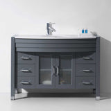 Virtu USA Ava 48" Single Bath Vanity with White Engineered Stone Top and Round Sink - Luxe Bathroom Vanities