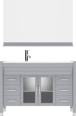 Virtu USA Ava 48" Single Bath Vanity with White Engineered Stone Top and Round Sink