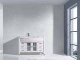 Virtu USA Ava 48" Single Bath Vanity with White Engineered Stone Top and Round Sink