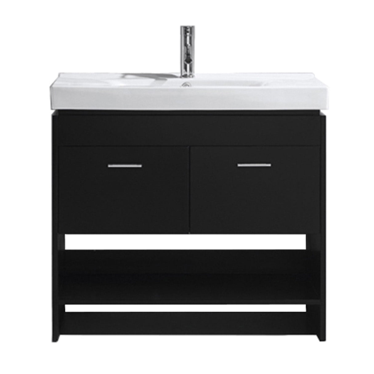 Virtu USA Gloria 36" Single Bath Vanity with White Ceramic Top and Square Sink with Polished Chrome Faucet - Luxe Bathroom Vanities Luxury Bathroom Fixtures Bathroom Furniture