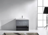 Virtu USA Gloria 36" Single Bath Vanity in White with White Ceramic Top and Integrated Square Sink