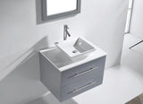Virtu USA Marsala 29" Single Bath Vanity with White Engineered Stone Top and Square Sink with Matching Mirror