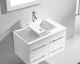 Virtu USA Marsala 35" Single Bath Vanity with White Engineered Stone Top and Square Sink with Brushed Nickel Faucet with Matching Mirror