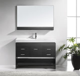 Virtu USA Gloria 48" Single Bath Vanity in White and Square Sink with Brushed Nickel Faucet with Matching Mirror