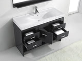 Virtu USA Gloria 48" Single Bath Vanity in White and Square Sink with Brushed Nickel Faucet with Matching Mirror