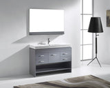 Virtu USA Gloria 48" Single Bath Vanity in White and Square Sink with Brushed Nickel Faucet with Matching Mirror