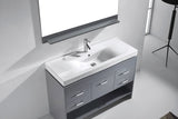 Virtu USA Gloria 48" Single Bath Vanity in White and Square Sink with Brushed Nickel Faucet with Matching Mirror