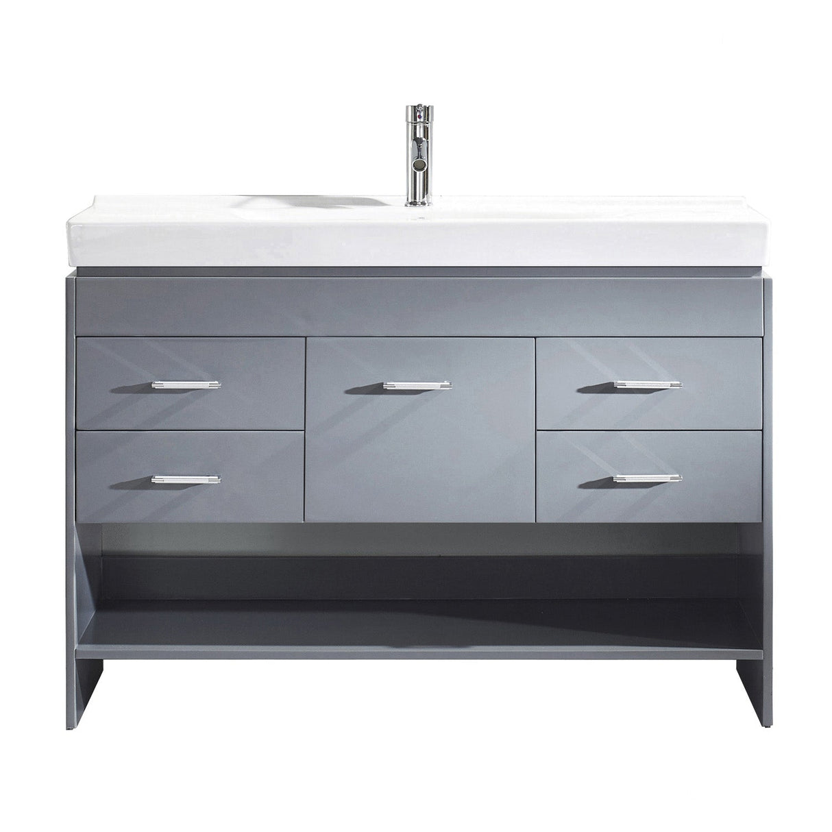 Virtu USA Gloria 48" Single Bath Vanity with White Ceramic Top and Square Sink with Polished Chrome Faucet - Luxe Bathroom Vanities Luxury Bathroom Fixtures Bathroom Furniture