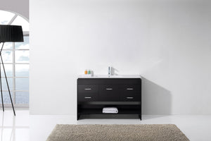 Virtu USA Gloria 48" Single Bath Vanity with White Ceramic Top and Integrated Square Sink