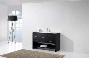 Virtu USA Gloria 48" Single Bath Vanity with White Ceramic Top and Integrated Square Sink