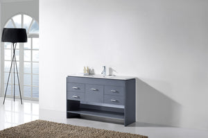 Virtu USA Gloria 48" Single Bath Vanity with White Ceramic Top and Integrated Square Sink