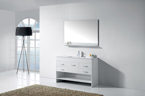 Virtu USA Gloria 48" Single Bath Vanity with White Ceramic Top and Integrated Square Sink with Matching Mirror
