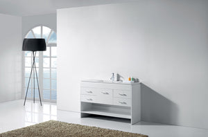Virtu USA Gloria 48" Single Bath Vanity with White Ceramic Top and Integrated Square Sink