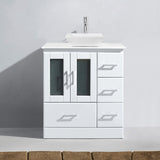Virtu USA Zola 30" Single Bath Vanity with White Engineered Stone Top and Square Sink