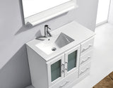 Virtu USA Zola 36" Single Bath Vanity with White Ceramic Top and Integrated Square Sink with Matching Mirror