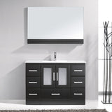 Virtu USA Zola 48" Single Bath Vanity with White Ceramic Top and Integrated Square Sink with Matching Mirror