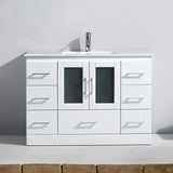 Virtu USA Zola 48" Single Bath Vanity with White Ceramic Top and Integrated Square Sink