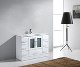 Virtu USA Zola 48" Single Bath Vanity with White Ceramic Top and Integrated Square Sink