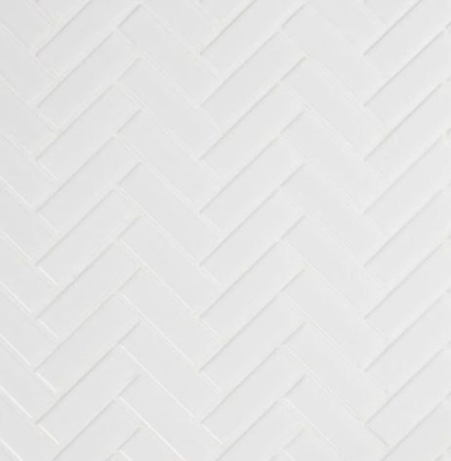 Retro bianco herringbone 12.75X12.88 porcelain mesh mounted mosaic tile SMOT-PT-RETBIA-HB product shot multiple tiles angle view