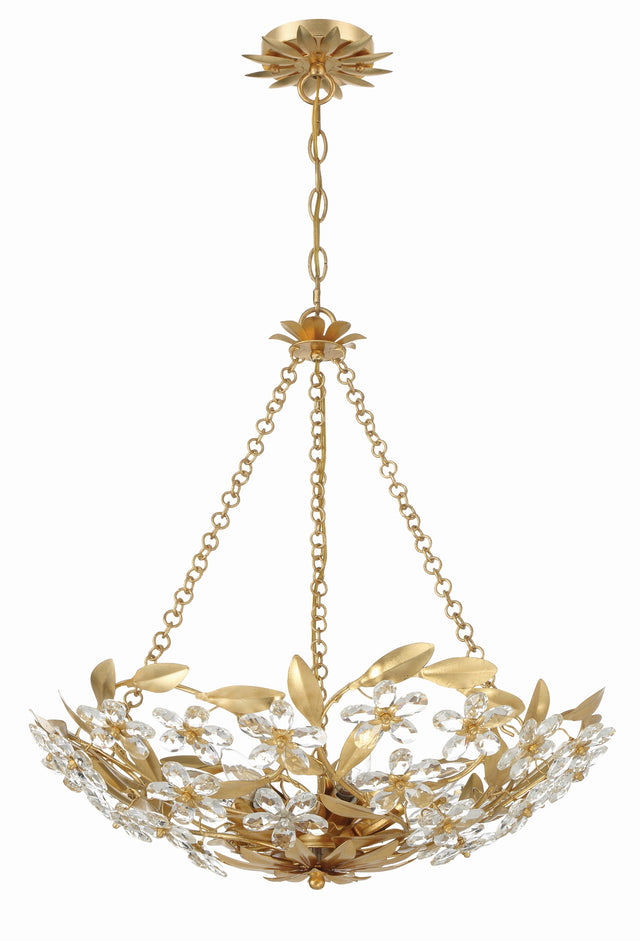 Marselle 6 Light Antique Gold Chandelier MSL-306-GA
