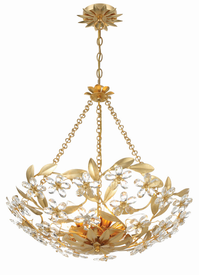 Marselle 6 Light Antique Gold Chandelier MSL-306-GA