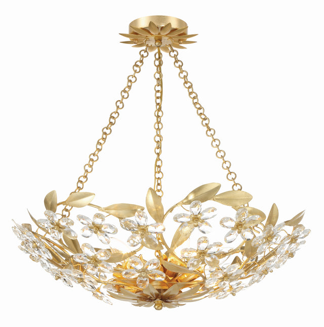 Marselle 6 Light Antique Gold Chandelier MSL-306-GA