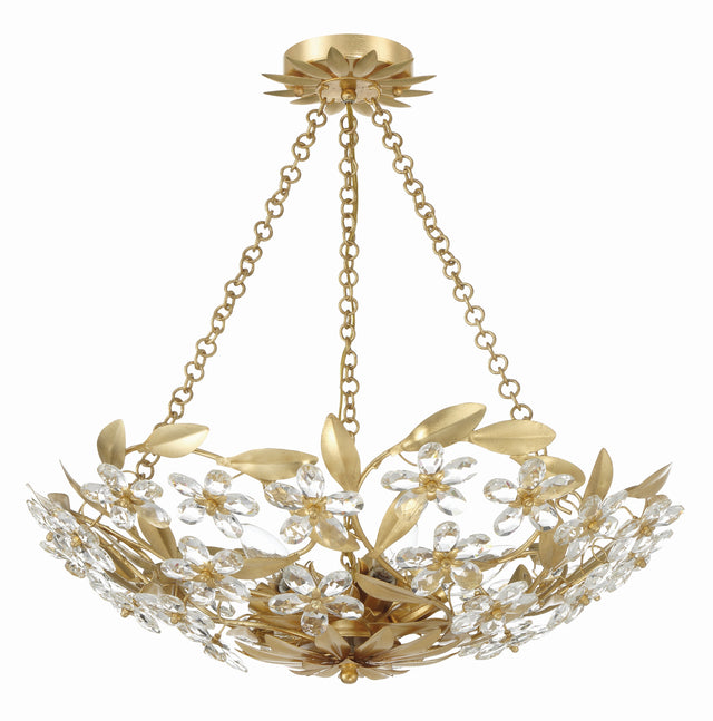 Marselle 6 Light Antique Gold Chandelier MSL-306-GA