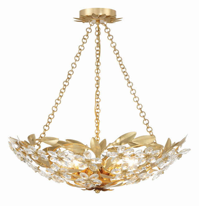 Marselle 6 Light Antique Gold Chandelier MSL-306-GA