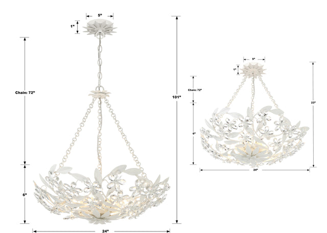 Marselle 6 Light Antique Gold Chandelier MSL-306-GA