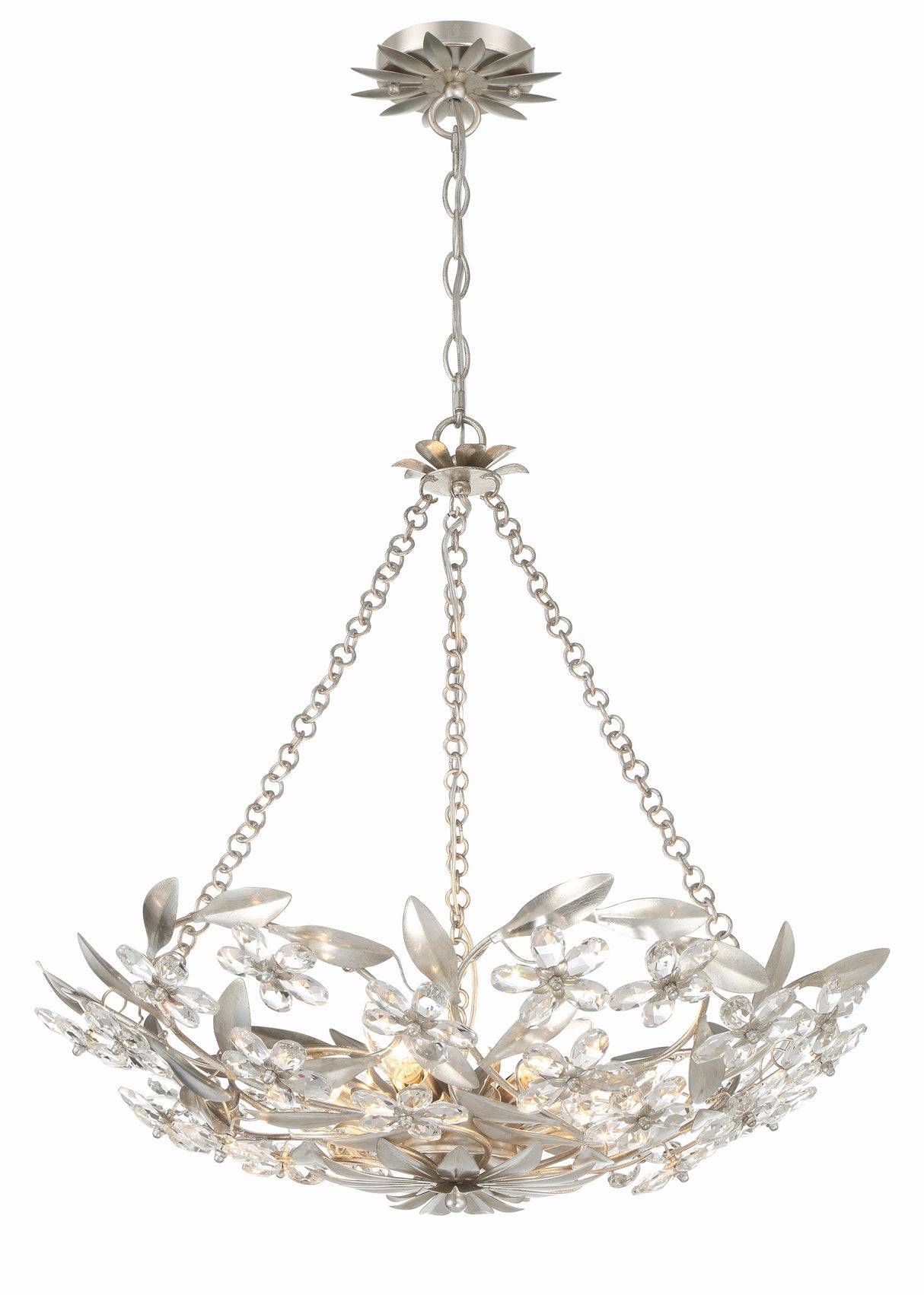 Marselle 6 Light Antique Silver Chandelier MSL-306-SA