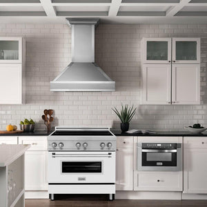 ZLINE 36 in. 4.6 cu. ft. Legacy Induction Range with 5 Element Cooktop and Electric Oven in Stainless Steel and White Matte Door (RAIND-WM-36)
