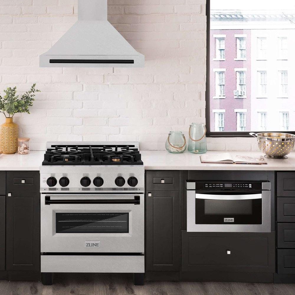 ZLINE Autograph Edition 30 in. Fingerprint Resistant Stainless Steel Range Hood and Accents (KB4SNZ-30)