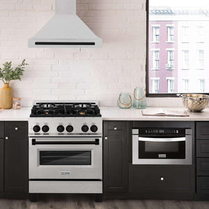 ZLINE Autograph Edition 30 in. Fingerprint Resistant Stainless Steel Range Hood and Accents (KB4SNZ-30)