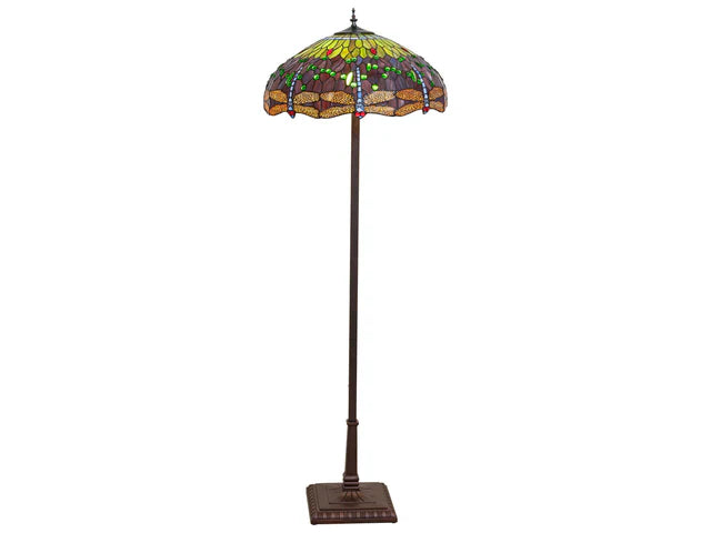 Meyda Tiffany Hanginghead Dragonfly 3-Light Floor Lamp - Mahogany Bronze 229124 (Showroom Display for Sale)