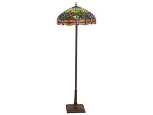 Meyda Tiffany Hanginghead Dragonfly 3-Light Floor Lamp - Mahogany Bronze 229124 (Showroom Display for Sale)