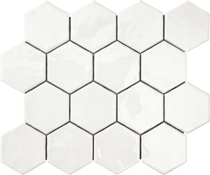 Marazzi Artistic Reflections Arctic Hexagon 3x3 Glossy Mosaic Tile