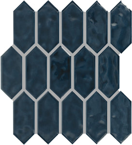 Marazzi Artezen Dark Blue Picket 2x5 Glossy Mosaic Tile