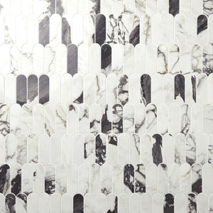 Marazzi Editorial Bardot Noir Fish Scale 2x5 Polished Mosaic Tile