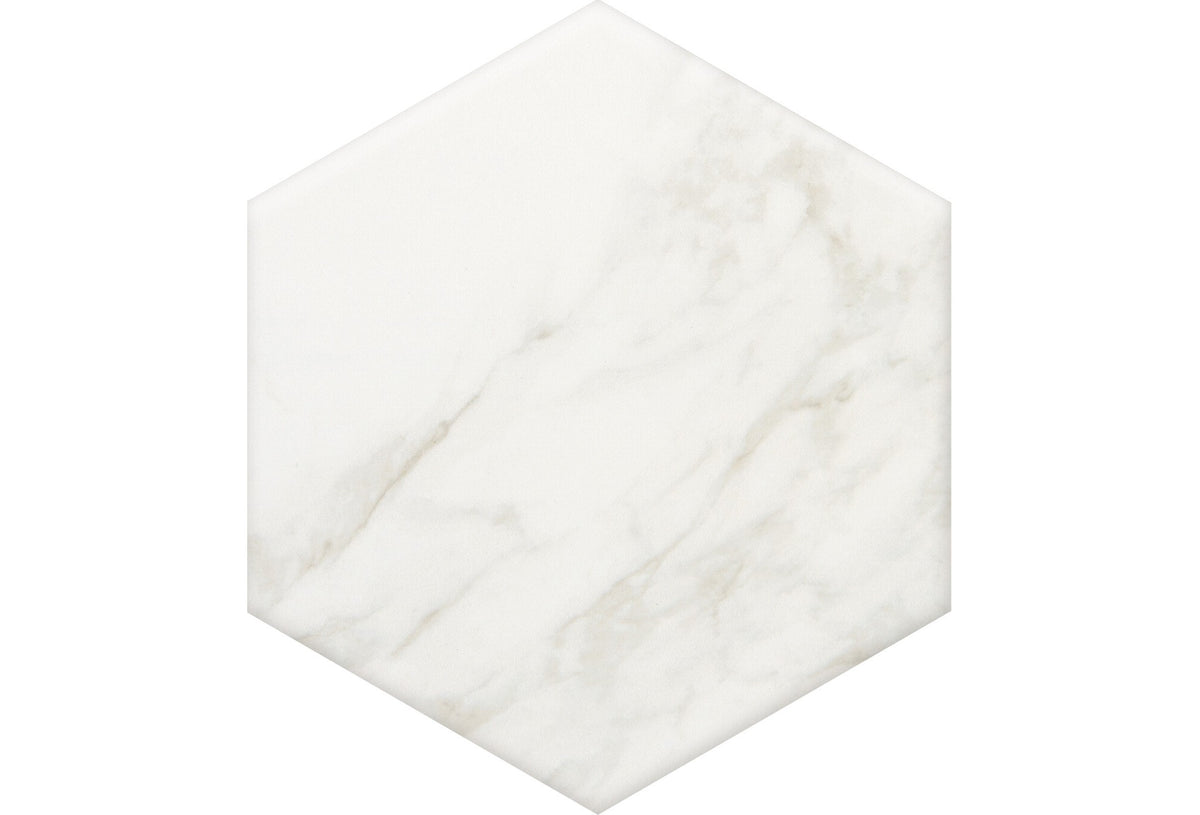 Marazzi Marble Obsession Arabescato Hexagon 8x9 Matte Floor Tile
